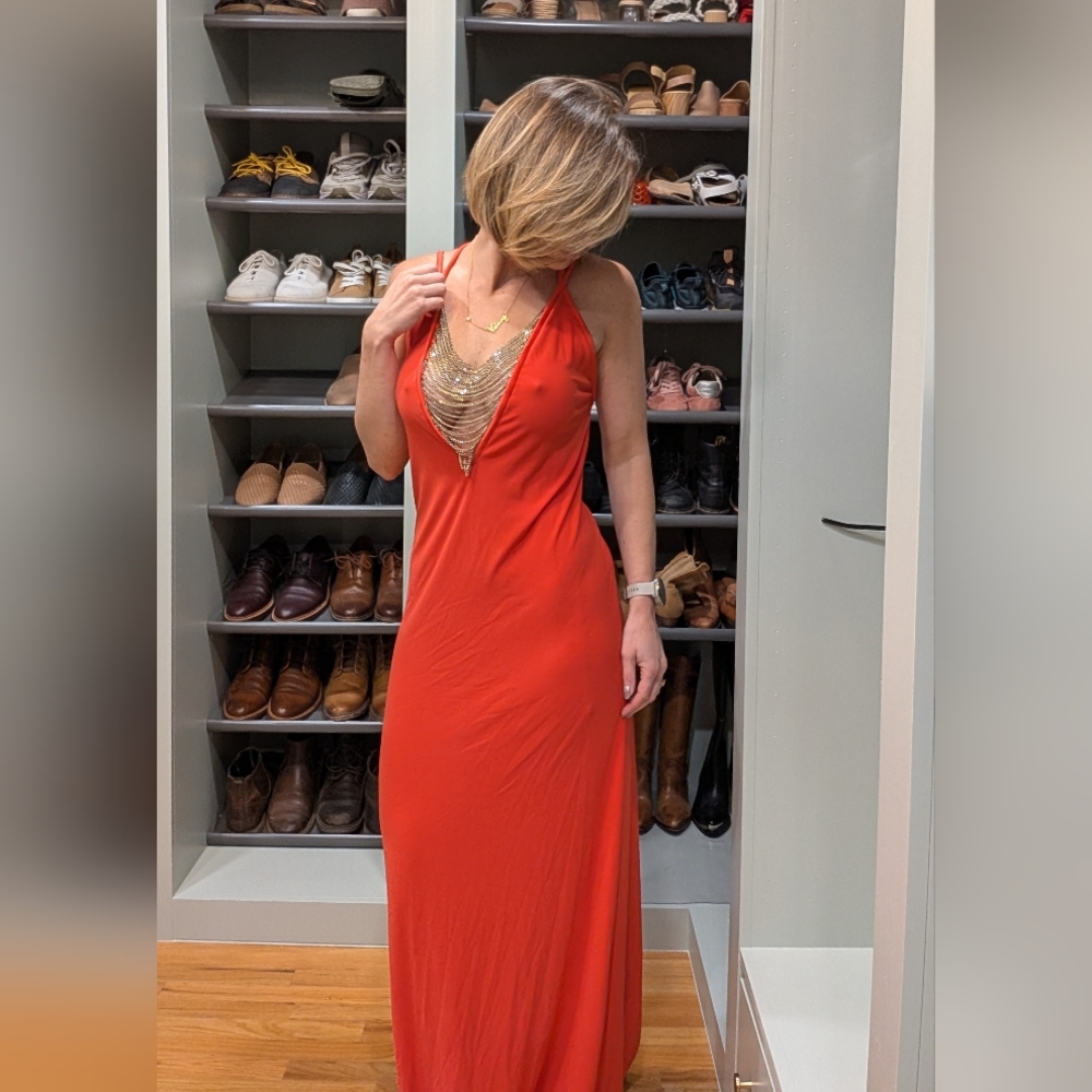 Rachel Zoe Vibrant Red Backless Dress